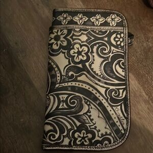 Brightons Elegant Black and White Patterned Wallet